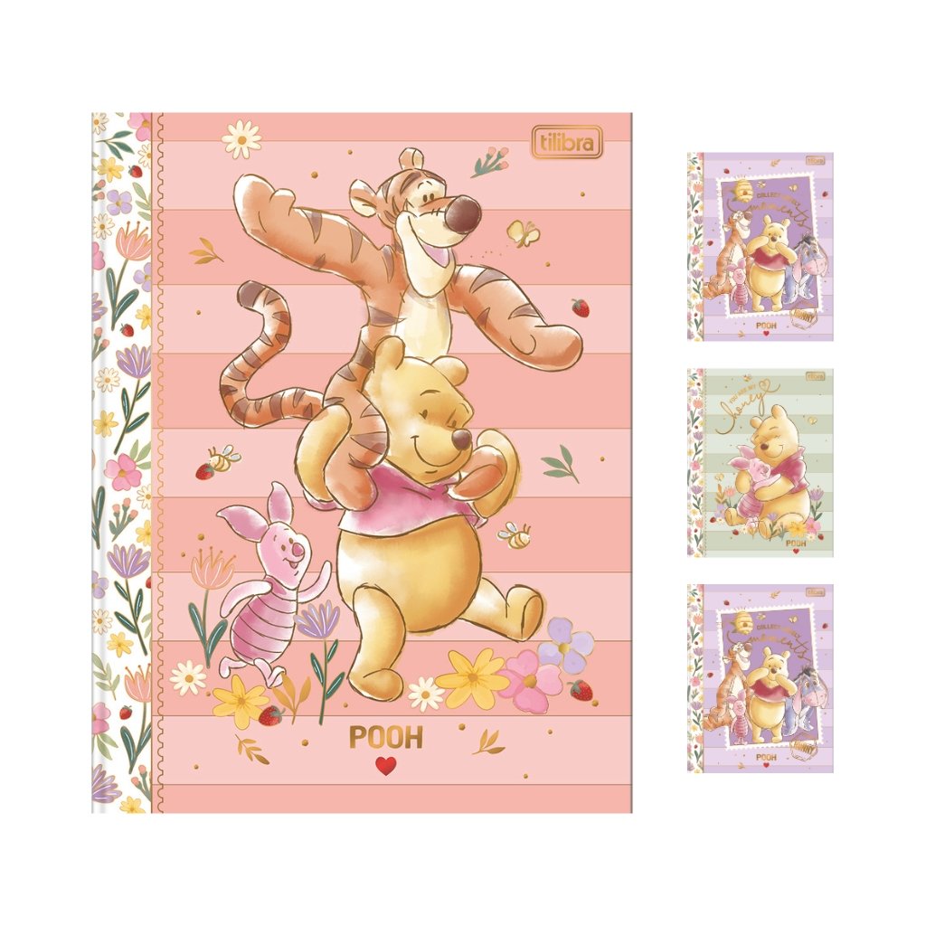 Caderno Colegial Costurado LUXO 80 fls URSINHO POOH - TILIBRA - UND