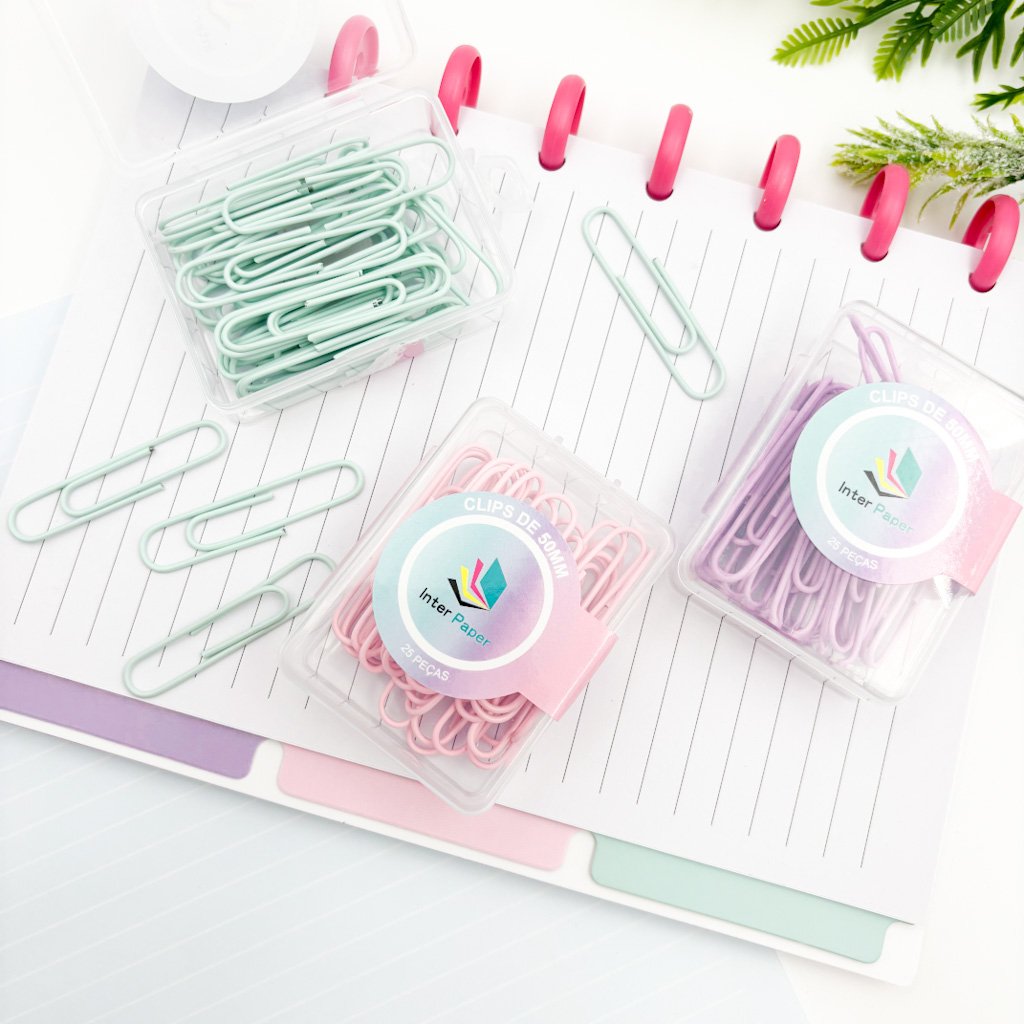 Clips Metal Colorido 50mm 25 Und - IMPORTADO - CAIXINHA