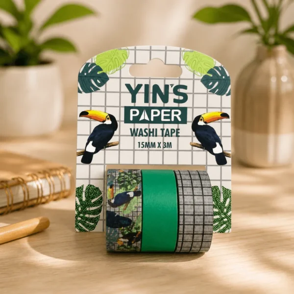 Fita Adesiva Washi Tape Tucano 15mm x 3m - YINS PAPER - BLISTER