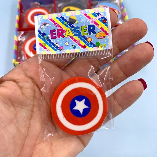 Borracha Fofa Escudo Super Heróis - 6 Und