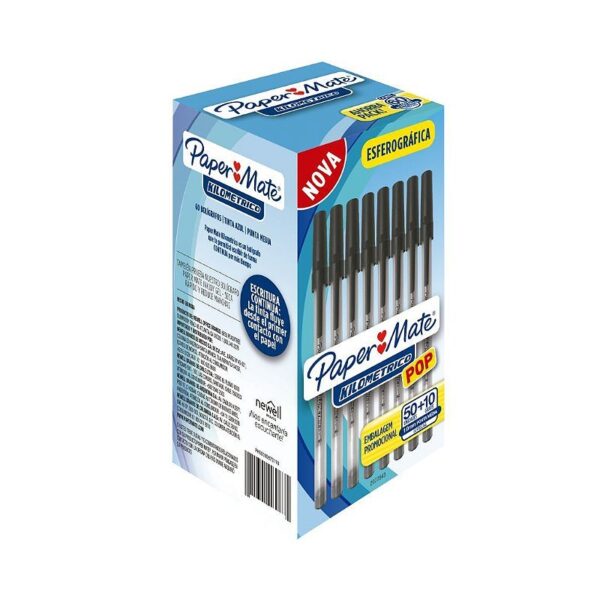 Caneta Kilométrica Pop Preta 1.0mm Papermate  - 12 Und