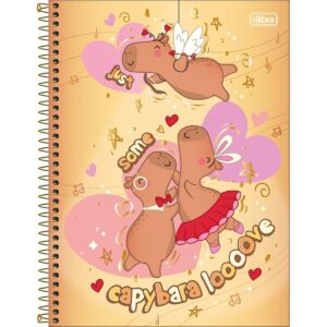 Caderno Espiral Capa Dura Universitário 10 Matérias Capivara Tilibra