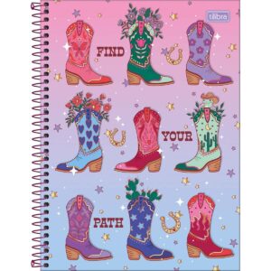 Caderno Espiral Capa Dura Universitário Connect 1 Matéria West Girl Tilibra