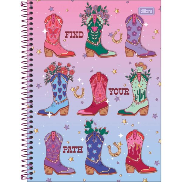 Caderno Espiral Capa Dura Universitário Connect 1 Matéria West Girl Tilibra