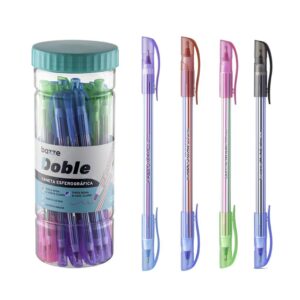 Caneta Esferográfica 1.0mm Doble Fashion BAZZE - Pote 24 Und