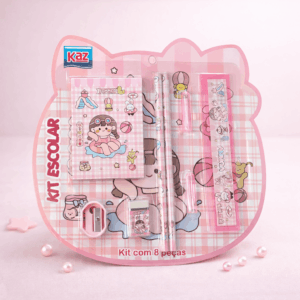 Kit Escolar 8 Peças Menininhas Verão - KAZ - BLISTER