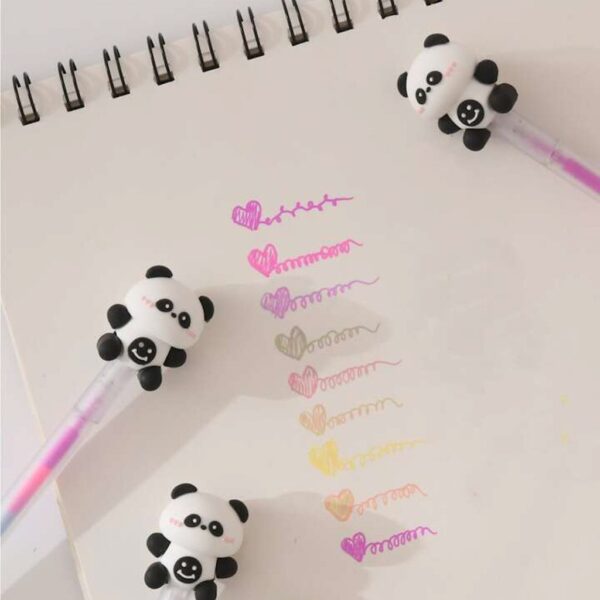 Caneta Fofa Colorida Panda Happy - Pacote 4 Und
