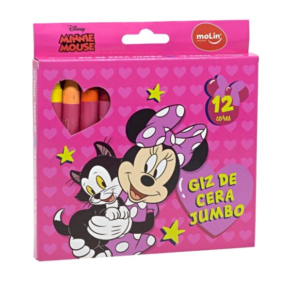 Giz de Cera Jumbo 12 Cores Minnie Mouse MOLIN - BLISTER