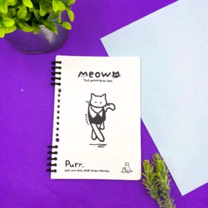 Caderno A5 Espiral  Reposicionável Gatinho Purr 52 fls 14,2x20,5cm - IMPORTADO - UND