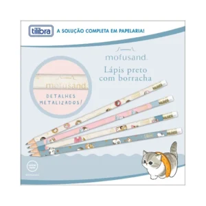 Lápis Redondo c/ Borracha N.2 Gato Mofusand - TILIBRA - PACOTE 12 UND