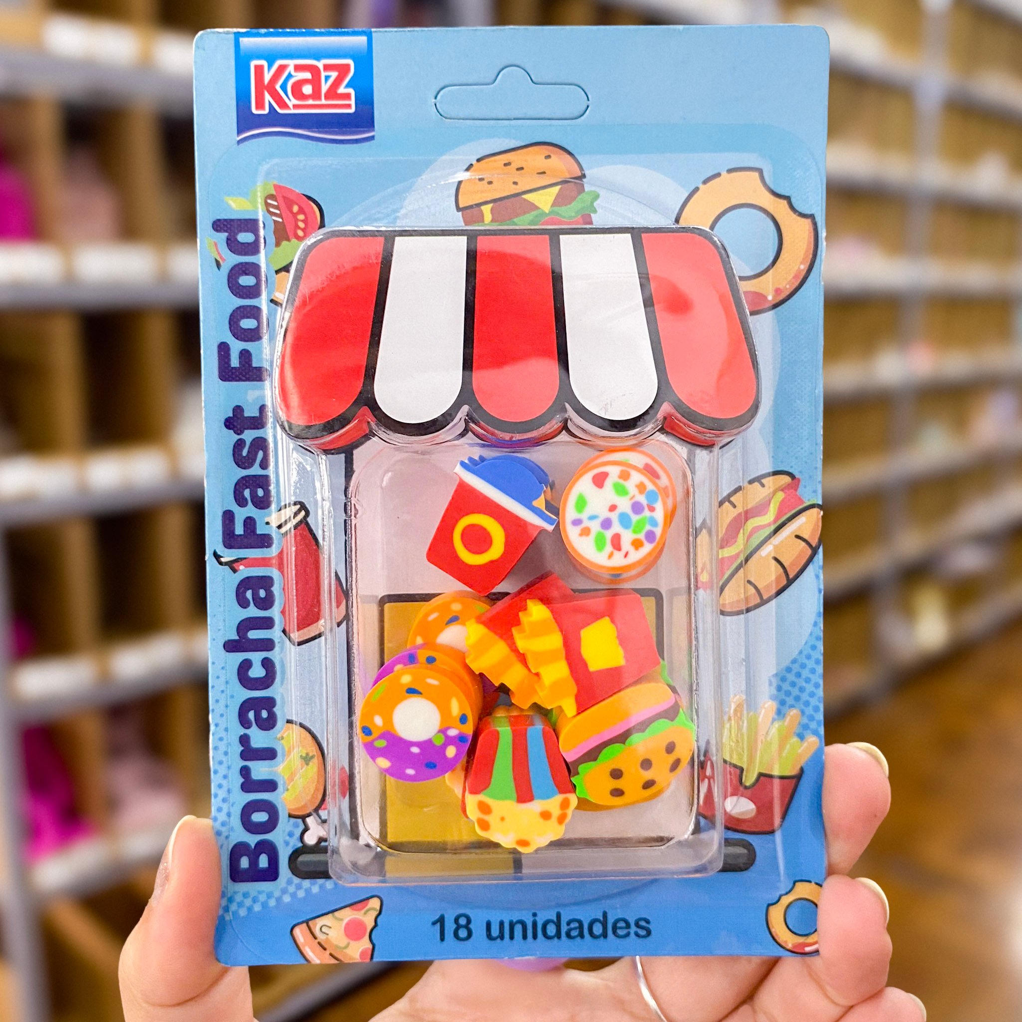 Borracha Fantasia Fast Food Mini 18 Peças - KAZ - BLISTER