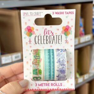 Kit c/ 3 Fitas Washi Tapes Let's Celebrate 15mmx3m - IMPORTADO - BLISTER