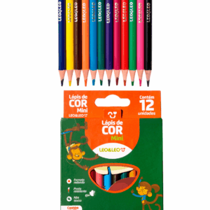 Lápis de Cor Mini Redondo Flex  12 Cores LEO E LEO - BLISTER
