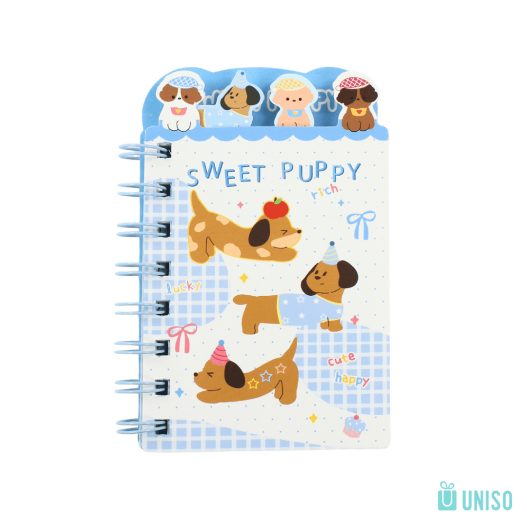 Mini Caderno Espiral Puppy c/ Divisórias 60 Fls 80x10 cm - UNISO - UND