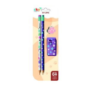Kit Escolar 4 Peças Pets - SKYPAPER - BLISTER