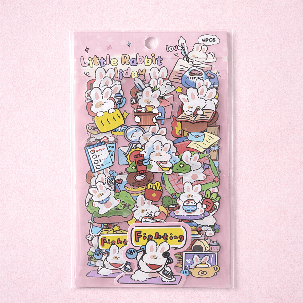 Pacote c/ 4 Cartelas Adesivo COELHINHO Cute - IMPORTADO - UND