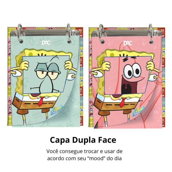 Porta Fichas Mini Fichário Vertical Bob Esponja 80 fls - DAC