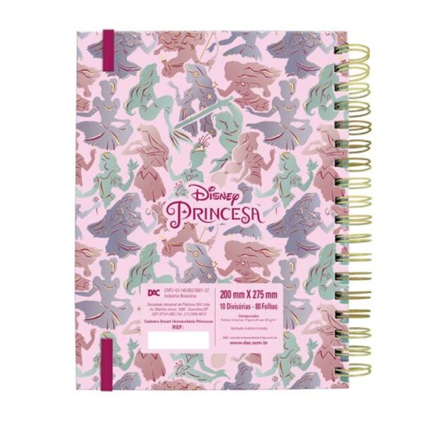 Caderno Smart Universitário 10 Matérias Princesas Disney DAC