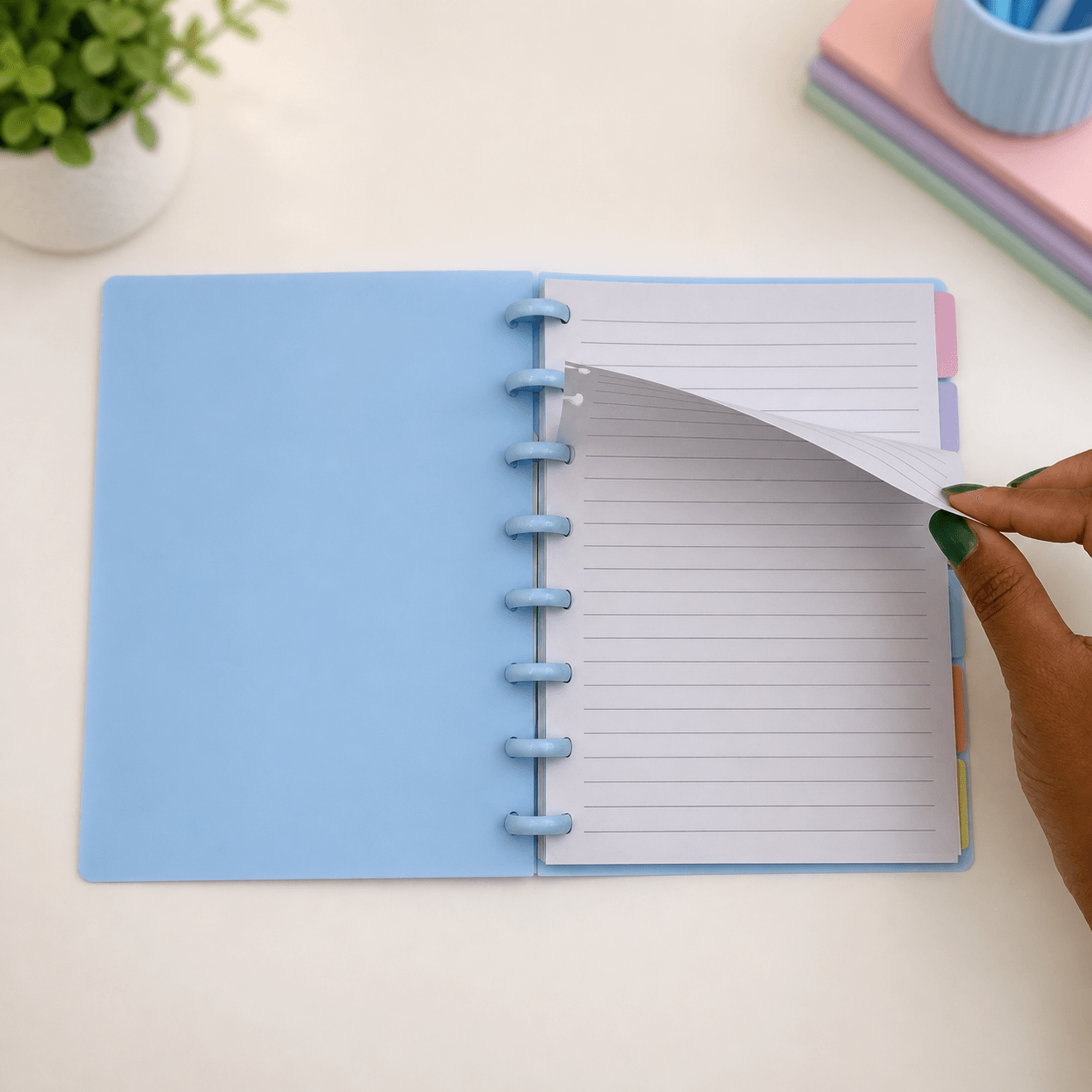 Caderno de Disco Clean AZUL A5 80 Fls /8 Discos 20x14cm - YINS PAPER - UND