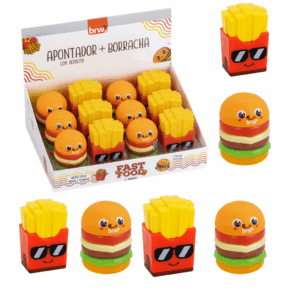 Apontador Plástico e Borracha Fast Food BRW - UND