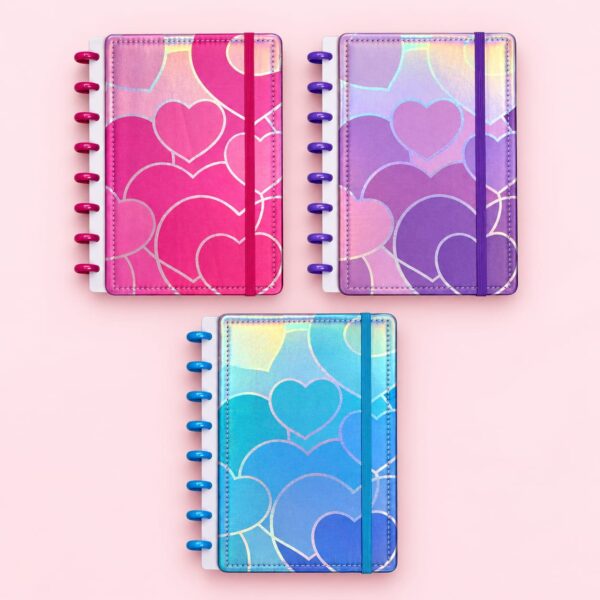 Caderno de Disco CORAÇÃO A5 8 Discos 14,5x20cm 80 Fls - IMPORTADO - UND