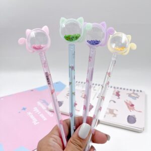 Caneta Fofa Cristal Gatinho Honey - PACOTE 6 UND