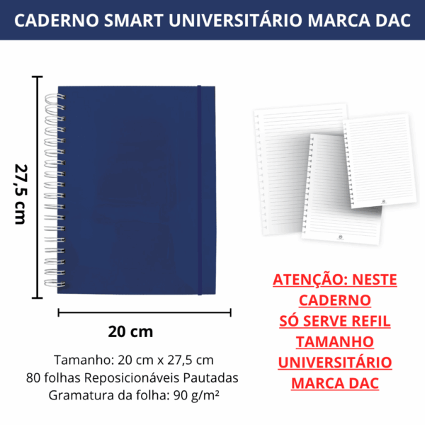 Caderno Smart Universitário 10 Divisórias Vision Azul 80 fls - DAC