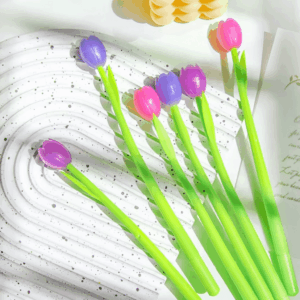 Caneta Fofa Flor Primavera Muda Cor - IMPORTADO - PACOTE 6 UND