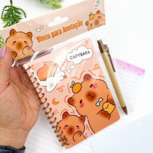 KIT Caderno de Anotações CAPIVARA + Caneta - IMPORTADO - BLISTER