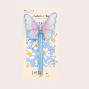 Caneta Esferográfica Premium Apagável Borboleta 3D 0.5 mm - IMPORTADO - UND