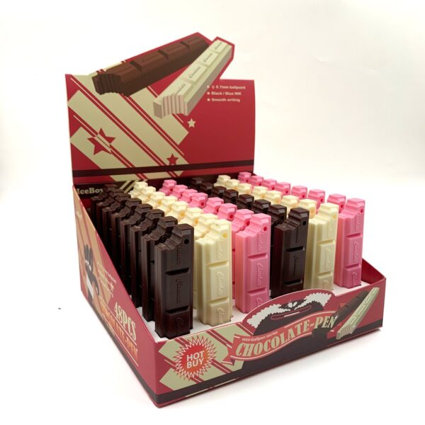 Caneta Fofa Barra de Chocolate - CX 48 UND