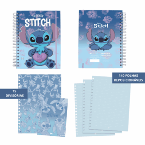 Caderno Smart Universitário 15 Divisórias Stitch 140 fls - DAC
