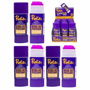 Cola Bastão Mágica Triangular 8g Roxa - ROKE - 6 UND