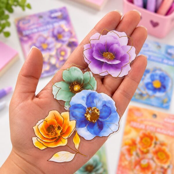 Kit Adesivo Decorativo Magia das Flores 4,5x4,5cm - UNISO - PACOTE 20 UND