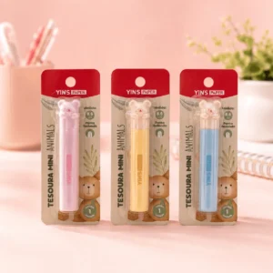 Tesoura Mini Ursinhos 8,6 cm c/ Capa - YINS PAPER - UND