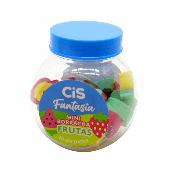 Borracha Fantasia Mini Frutas Cis - Pote 20 Und