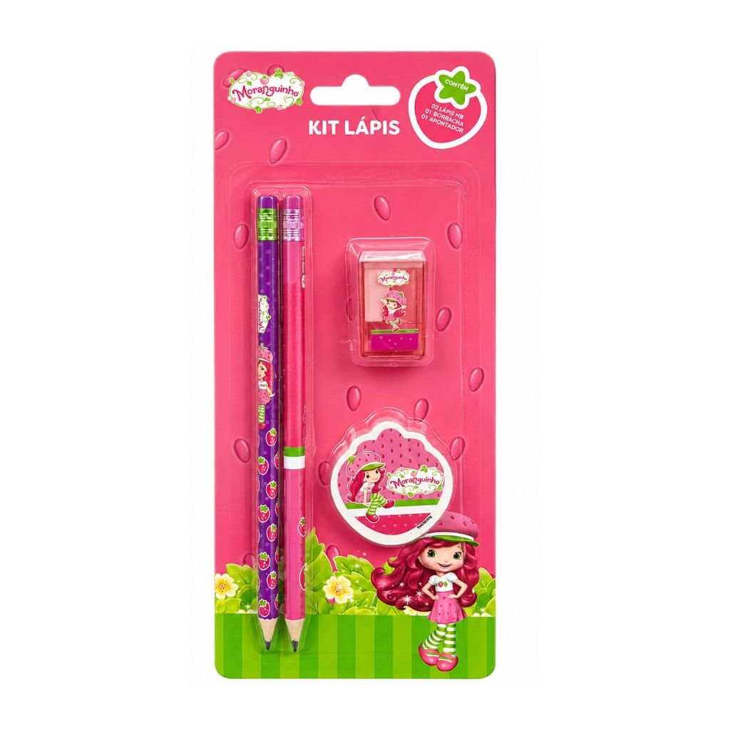 Kit Escolar 4 Peças Moranguinho - SKYPAPER - BLISTER