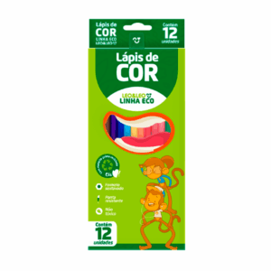 Lápis de Cor Eco Sextavado Flex Ecológico 12 Cores  - LEO e LEO - BLISTER