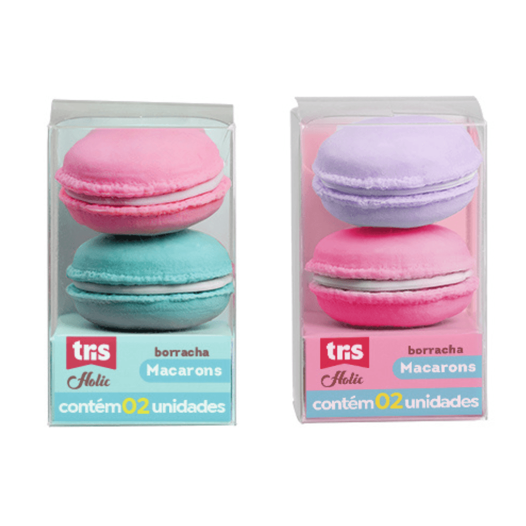 Borracha Macaron Holic Docinhos c/ Cheirinho - TRIS - BLISTER 2 UND
