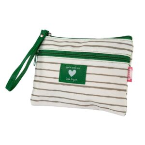 Estojo Bolsinha de Mão Listrada VERDE 20x14x2cm - FLORIE - UND