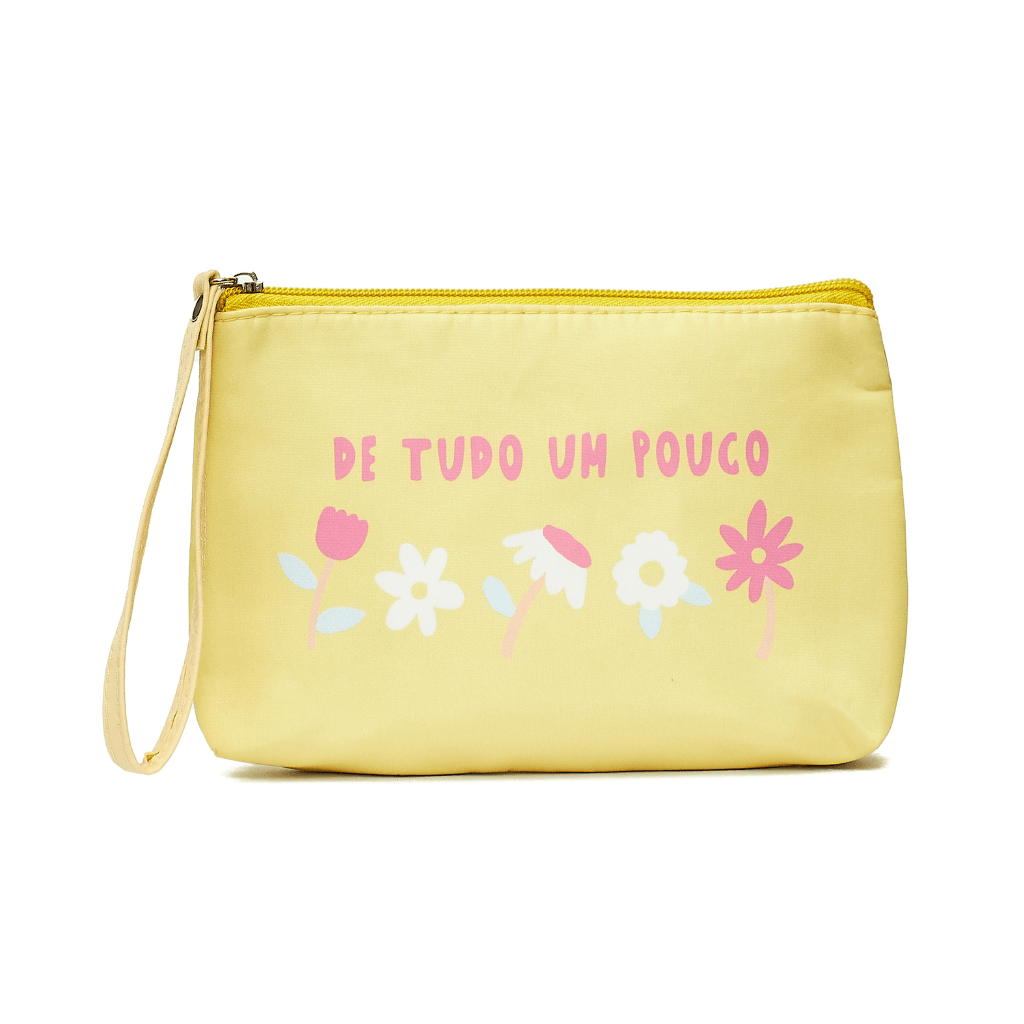 Necessaire Bolsinha de Mão Amarela DE TUDO UM POUCO 14x20cm - FLORIE - UND