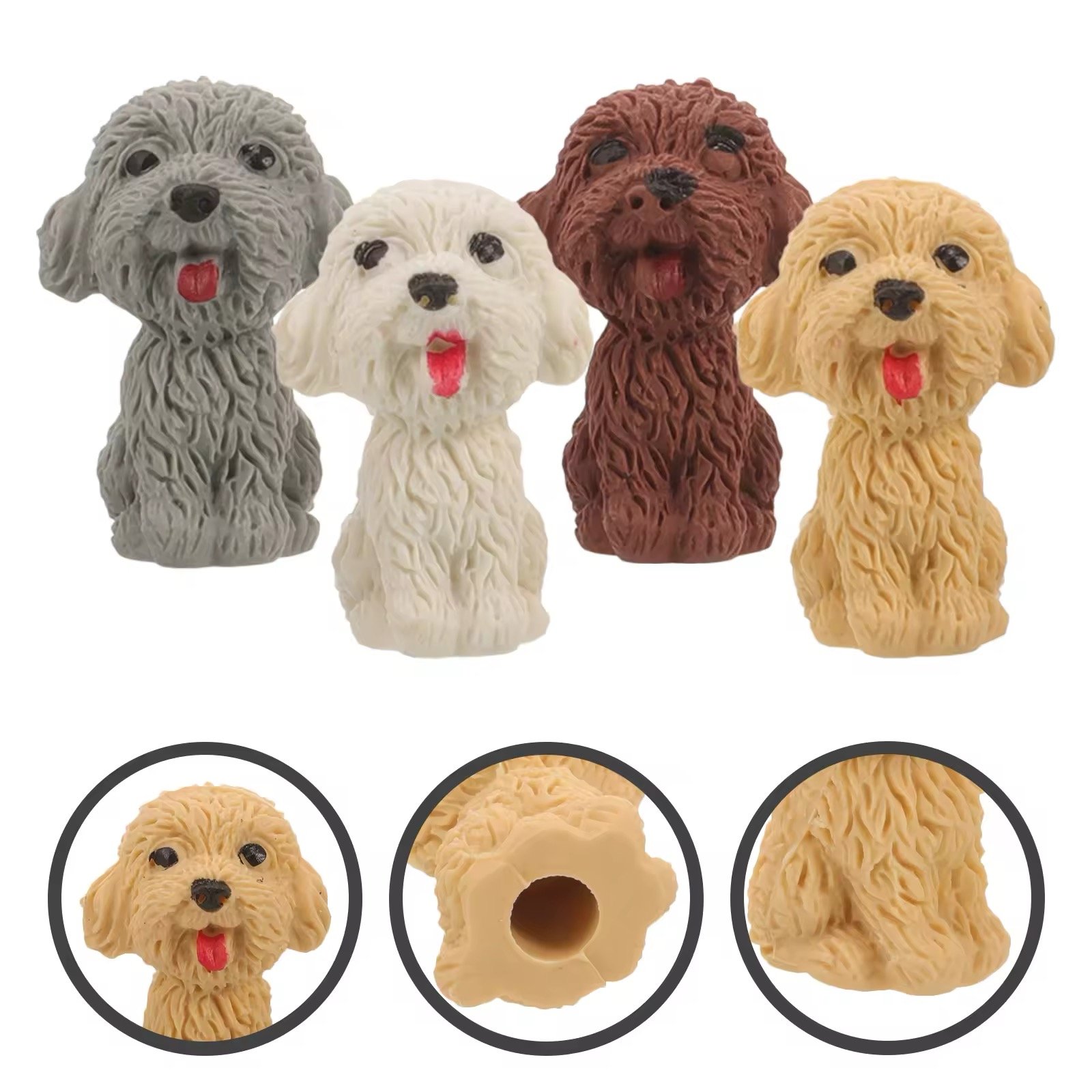 Borracha Fofa 3D Ponteira Dog - IMPORTADO - PACOTE 6 UND