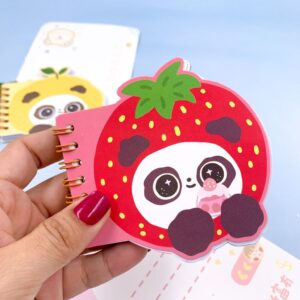 Mini Caderno Aramado Panda Frutinhas