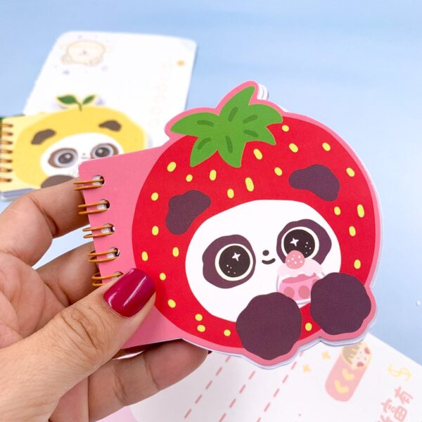 Mini Caderno Aramado Panda Frutinhas