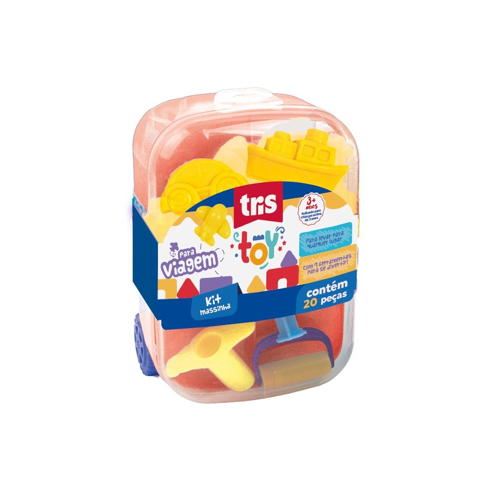 Kit massinha de Modelar Mala 20 Peças - TRIS - UND