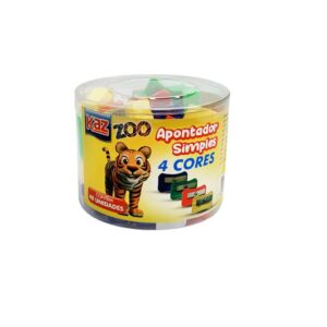 Apontador Simples Colorido KAZ  - POTE 48 UND