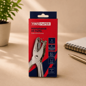 Perfurador de Papel Cromado 1 Furo Capacidade 8 Folhas - YINS PAPER - UND