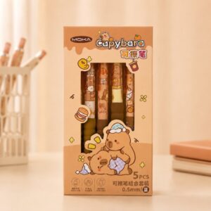 Kit Caneta Premium Apagável Capivara Moka 5 UND - IMPORTADO - BLISTER