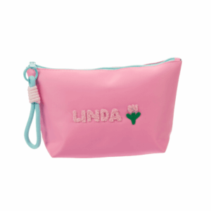 Necessaire c/ Alça Letra Plush Rosa LINDA 15x25x7cm - FLORIE - UND