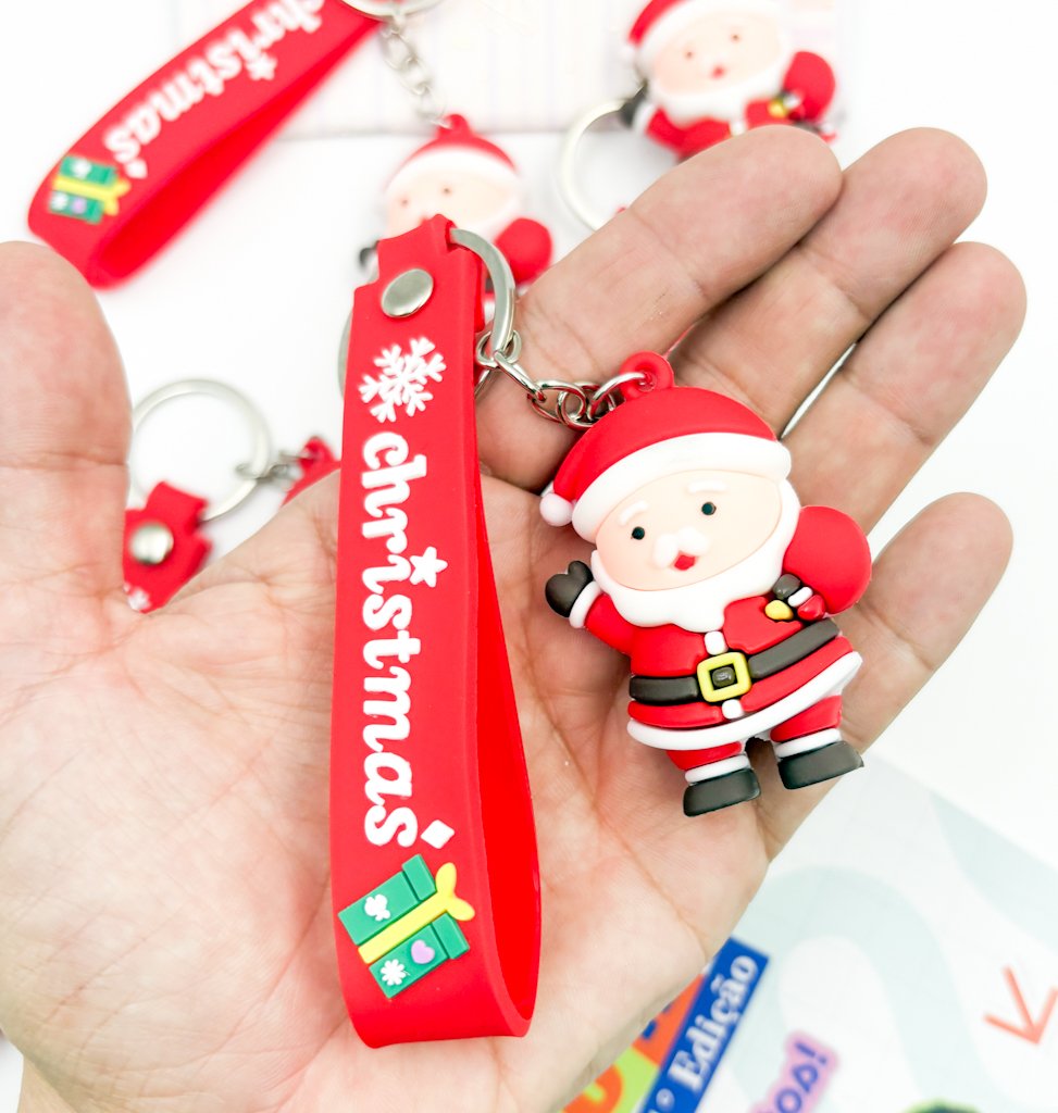 Chaveiro Emborrachado PAPAI NOEL - IMPORTADO - UND